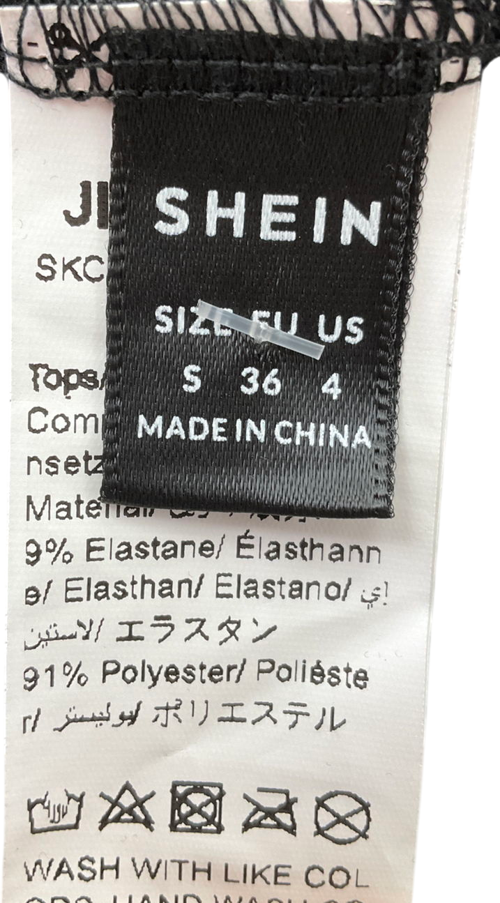 SHEIN Black Slinky Twist Knot Midi Skirt UK S