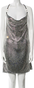 MACH & MACH Black Crystal Embellished Mini Dress With Bows. UK 8