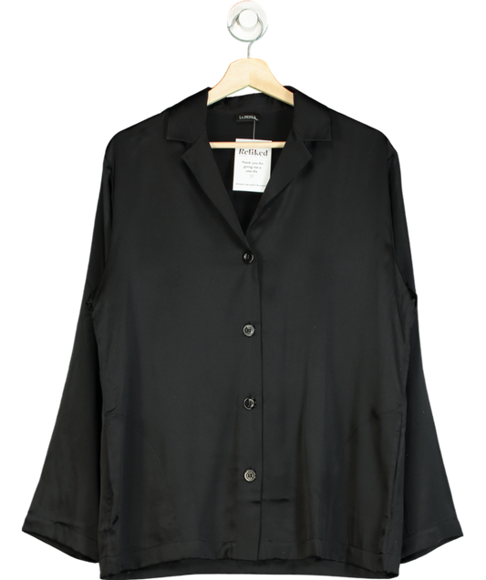 La Perla Black Silk Pyjama Shirt UK 14