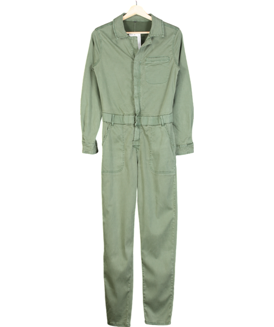 Green Cotton Blend Utility Jumpsuit UK XS
