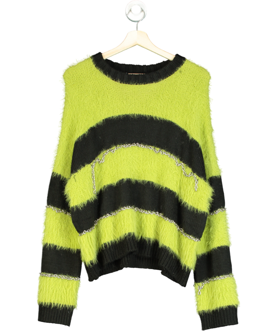 The Ragged Priest Green Chain Stripe Jumper UK S