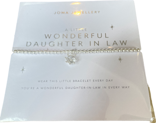 JOMA JEWELLERY Silver A Little 'wonderful Daughter In Law' Bracelet One Size