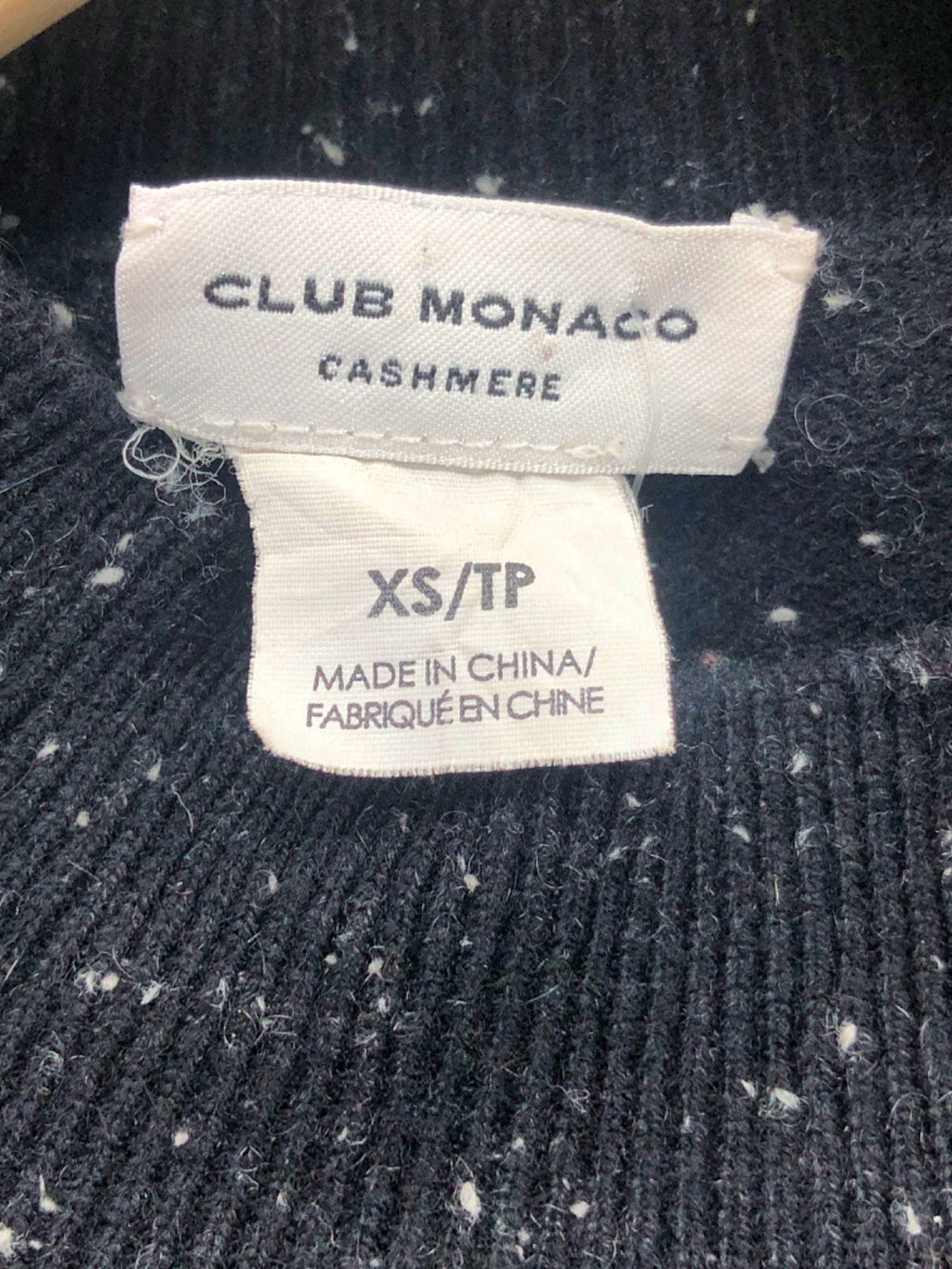 Club Monaco Black Speckled Cashmere Jumper UK XS