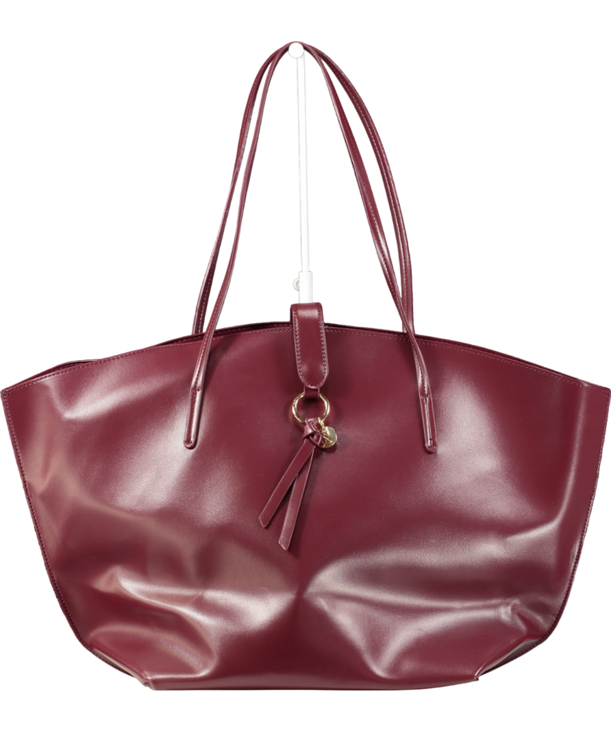 New Look Brown Burgundy Leather-look Tote Bag