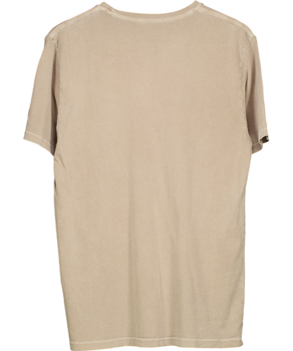 AllSaints Beige Ossage Crew Neck Ramskull T-shirt UK L