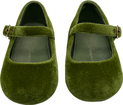 Age of Innocence Green Eva Velvet Ballerina Shoes UK 7 EU 24 👼