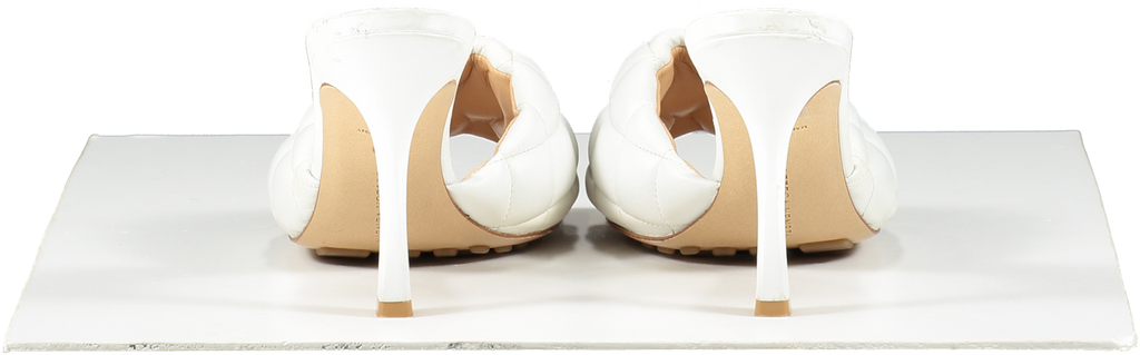 BOTTEGA VENETA White Leather Padded Mules 90 Heels UK 6 EU 39 👠