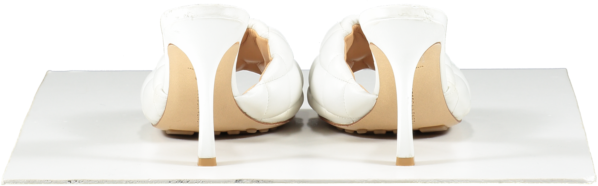 BOTTEGA VENETA White Leather Padded Mules 90 Heels UK 6 EU 39 👠