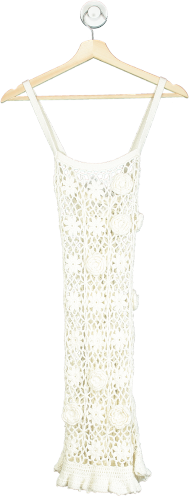 ASOS White Crochet Midi Dress XS