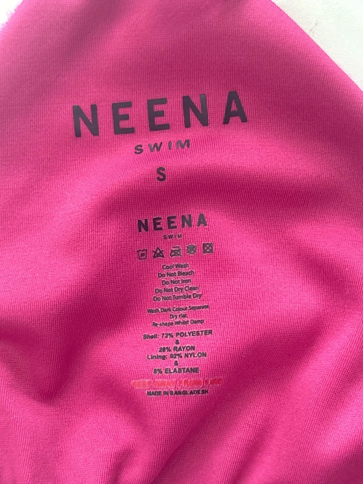 Neena Pink Terry Cloth Triangle Bikini UK S