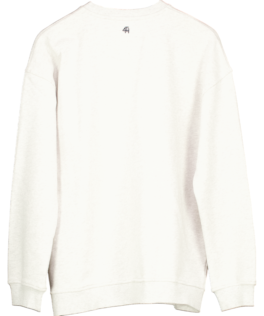 4th & Reckless Grey Jen Fourth Slogan Classic Longline Sweatshirt UK S