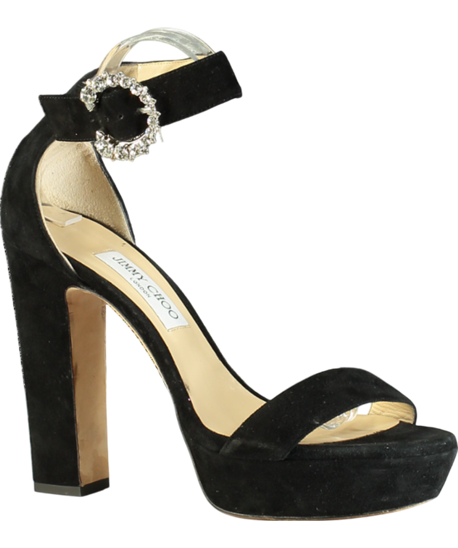 Jimmy Choo Black Mionne 120mm Platform Sandals UK 8 EU 41 👠