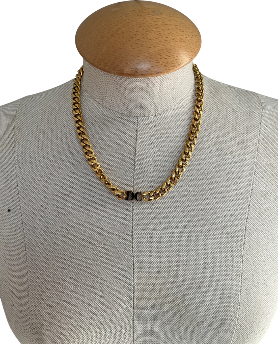 Abbott Lyon Metallic Dc Initial Interlock Choker Necklace