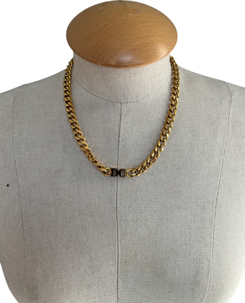 Abbott Lyon Metallic Dc Initial Interlock Choker Necklace