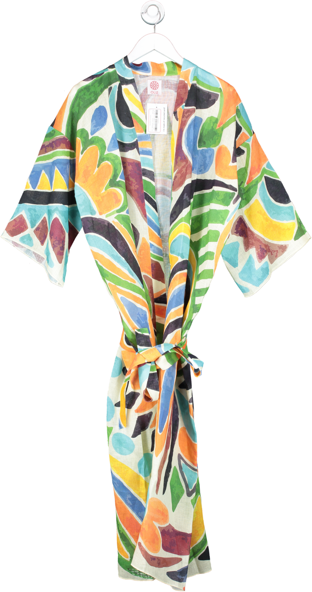 Oliz Multicoloured Royal Whim Linen Kimono One Size