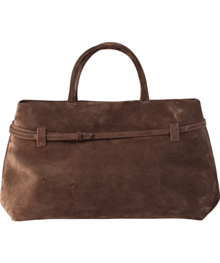 Manu Atelier Le Cambon 35 Deep Brown Suede Large Tote / Work Bag