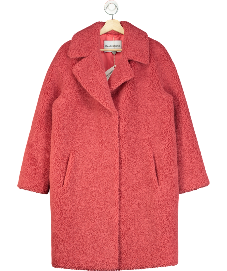 STAND STUDIO Pink Camille Cocoon Coat UK S