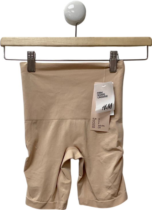 H&M Beige Firm Shaping Push-up Bikers UK S