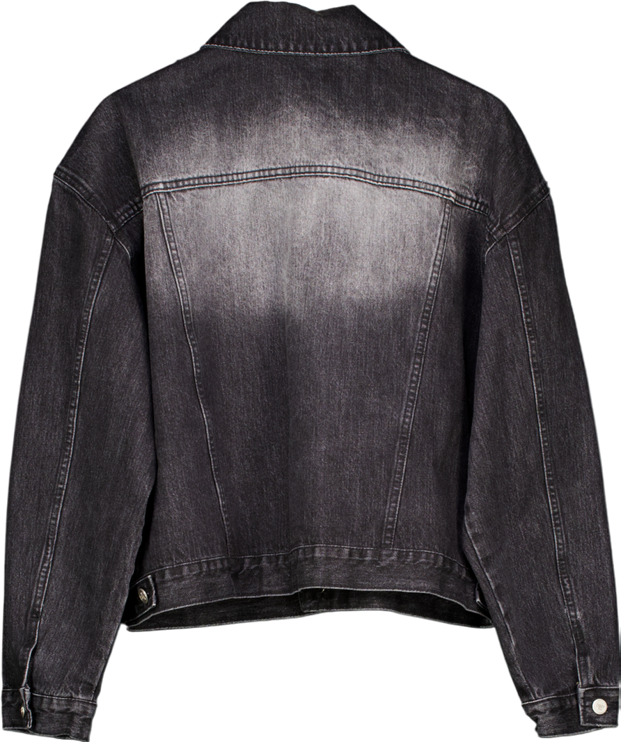 denim research lab Black Denim Jacket With A Faded Wash Effect UK L