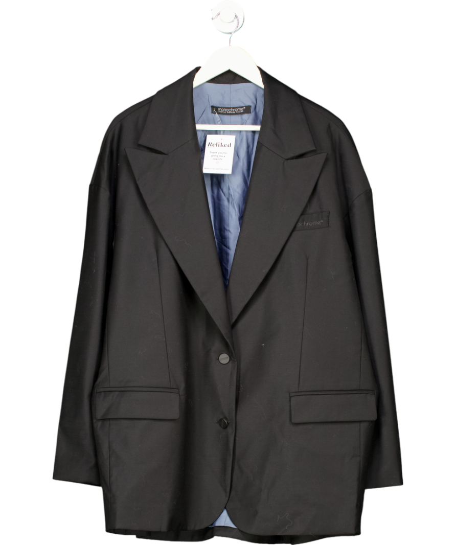 Monochrome Black Oversize Blazer 100% Wool One Size