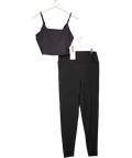 Lovall Black Revitalise High Waisted Leggings And Sports Bra Set UK 18