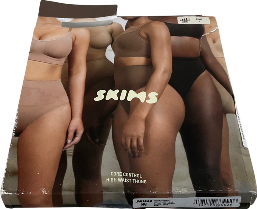 SKIMS Beige Core Control High Waist Thong - Clay UK L