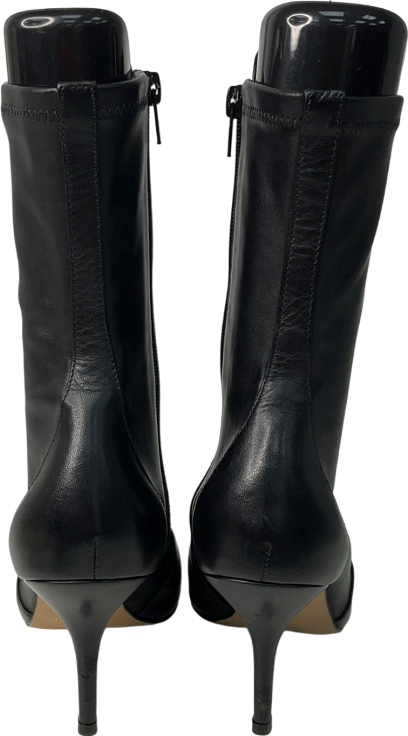 Dune Black Leather Kitten Heel Pointed Ankle Boots UK 5 EU 38 👠