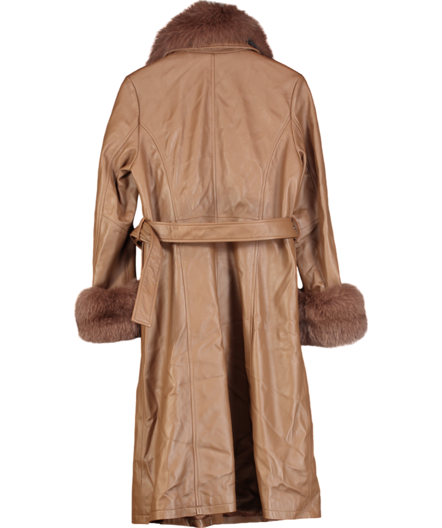 Otillia Brown Jessie Leather Coat UK M