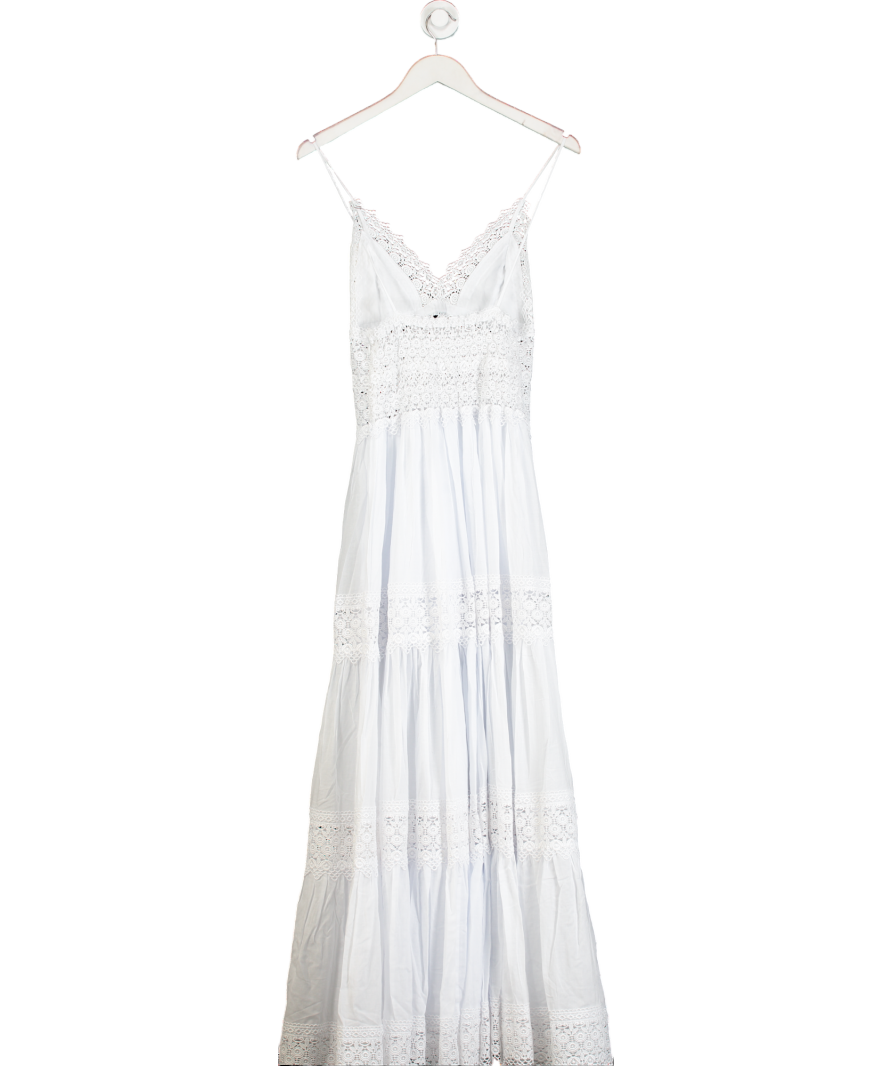 Charo Ruiz Ibiza White Cindy Guipure-lace Maxi Dress UK S