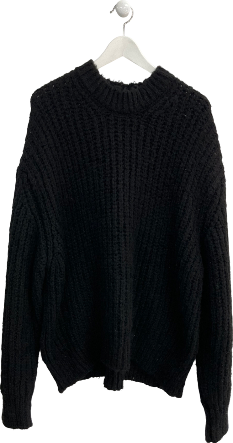 River Island Black Loose Fit Chunky Knit Sweater UK M