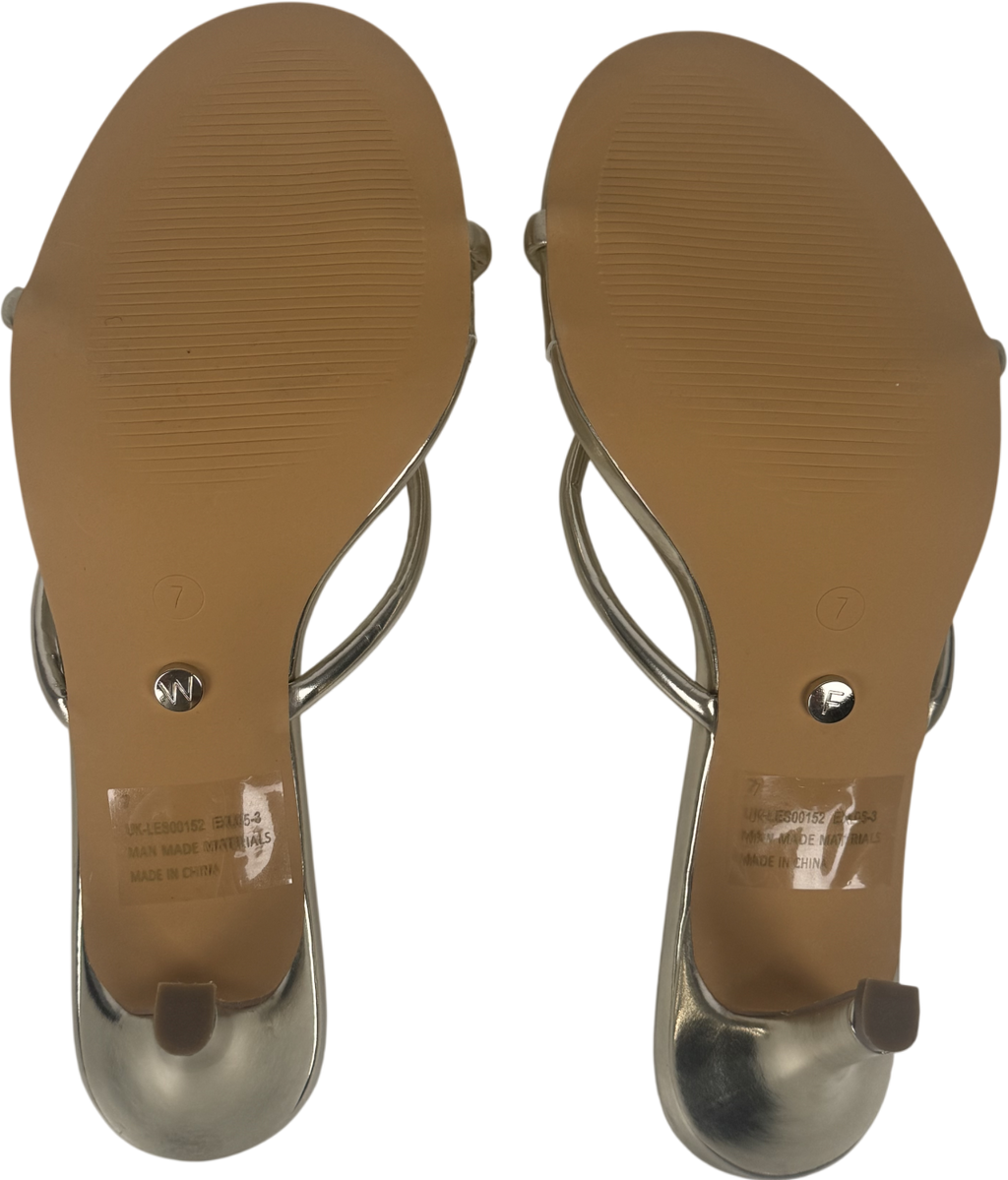 White Fox Metallic Mary Mules Champagne UK 7 EU 40 👠