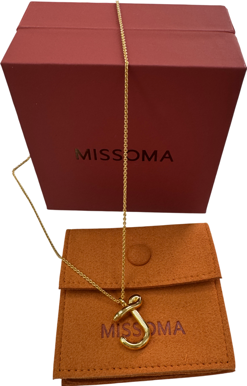 Missoma 18k Yellow Gold Vermeil Curly Molten Initial Pendant Necklace - Initial J