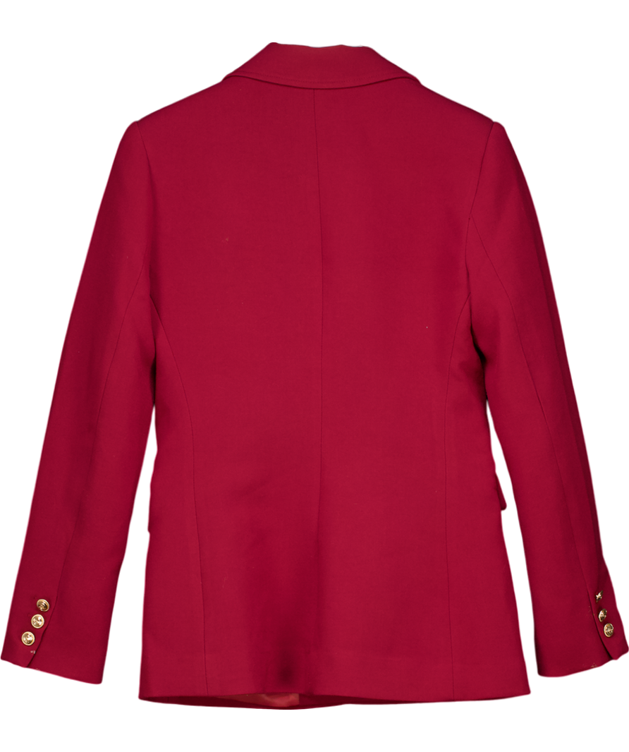 Karen Millen Red Compact Stretch Essential Tailored Doubled Breasted Blazer UK 6