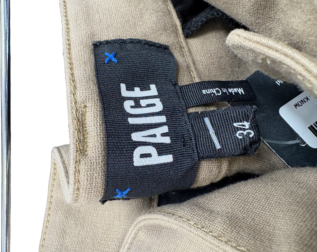 PAIGE Beige Slim Fit Trousers W34