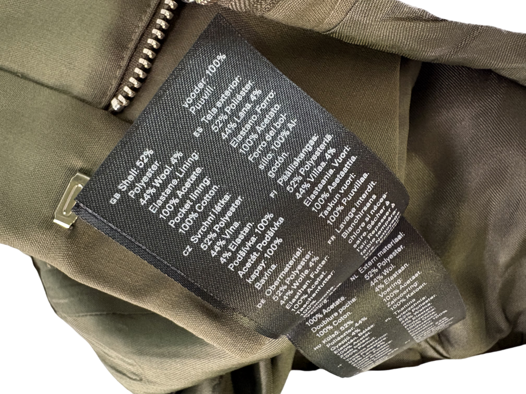 Tom James Olive Green Wide Leg Trousers UK 10