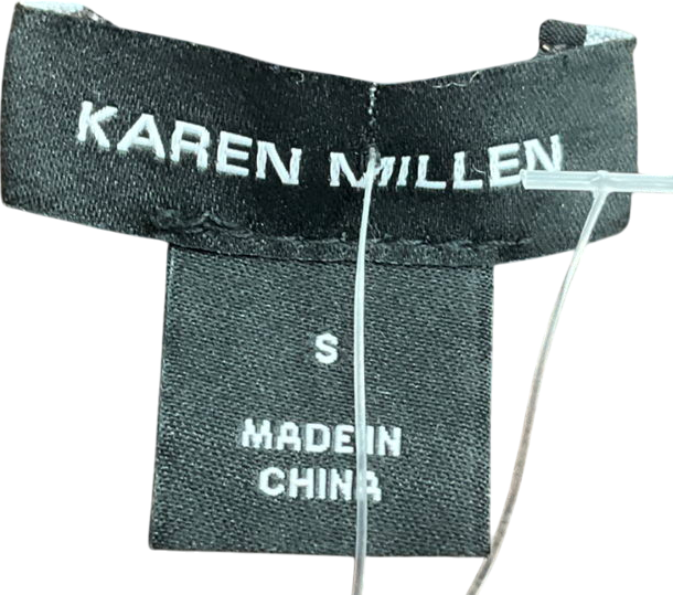 Karen Millen Brown Premium Rib Knit Crew Neck Top UK S