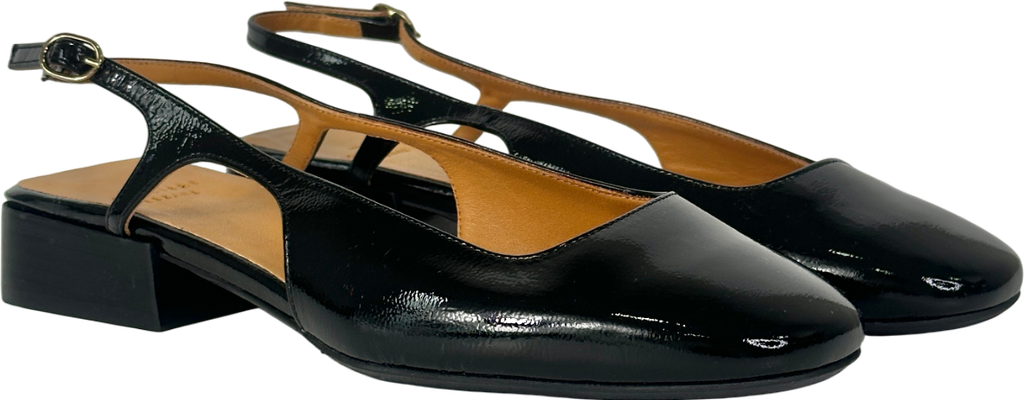 Sezane Black leather Livie Babies Mary Jane shoes UK 7 EU 40 👠