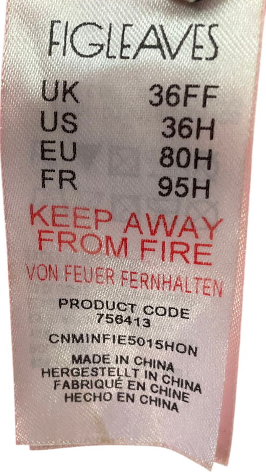 Figleaves Pink Juliette Lace Non Padded Unwired Bra UK 36FF