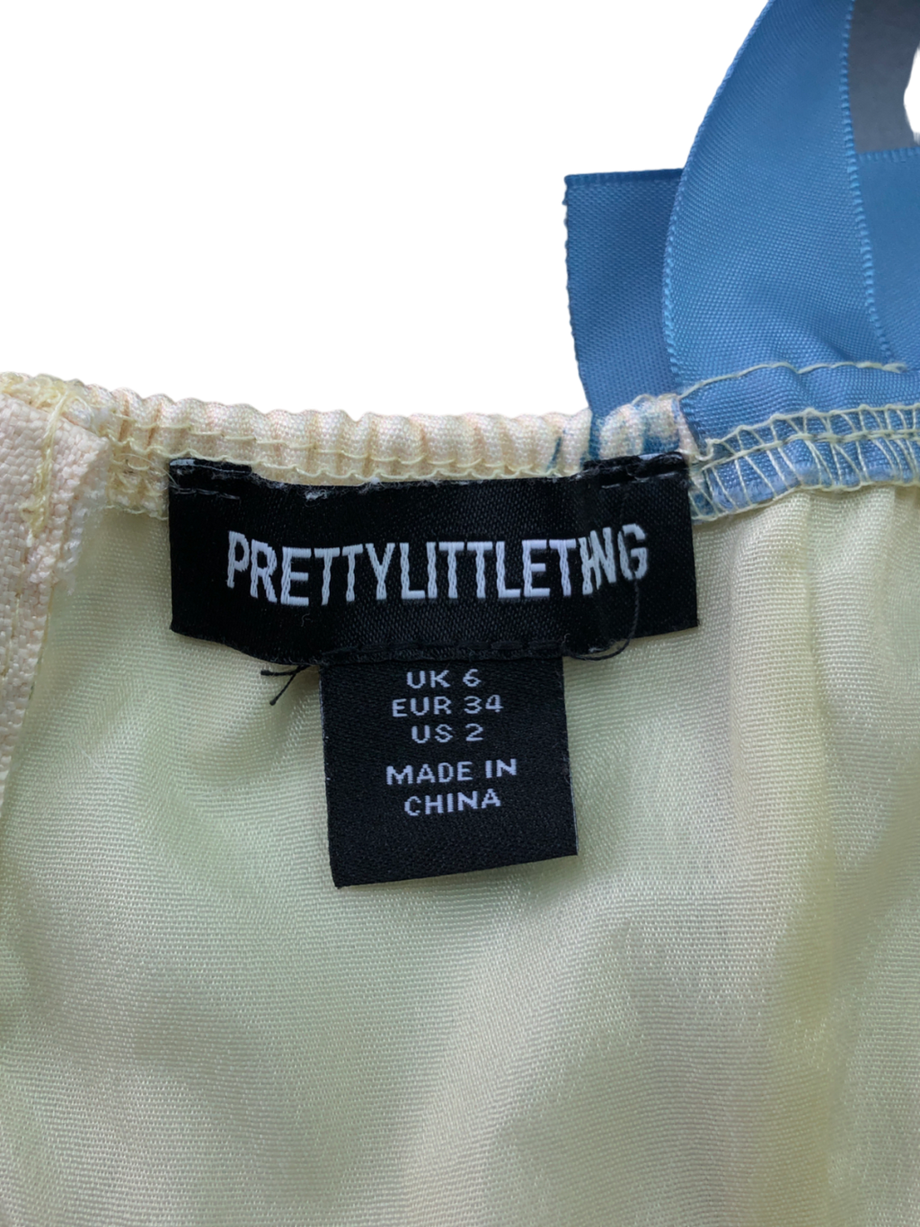 PrettyLittleThing Yellow Lemon Floral Woven Bow Detail Low Rise Micro Mini Skirt And Bow Strap Corset UK 6