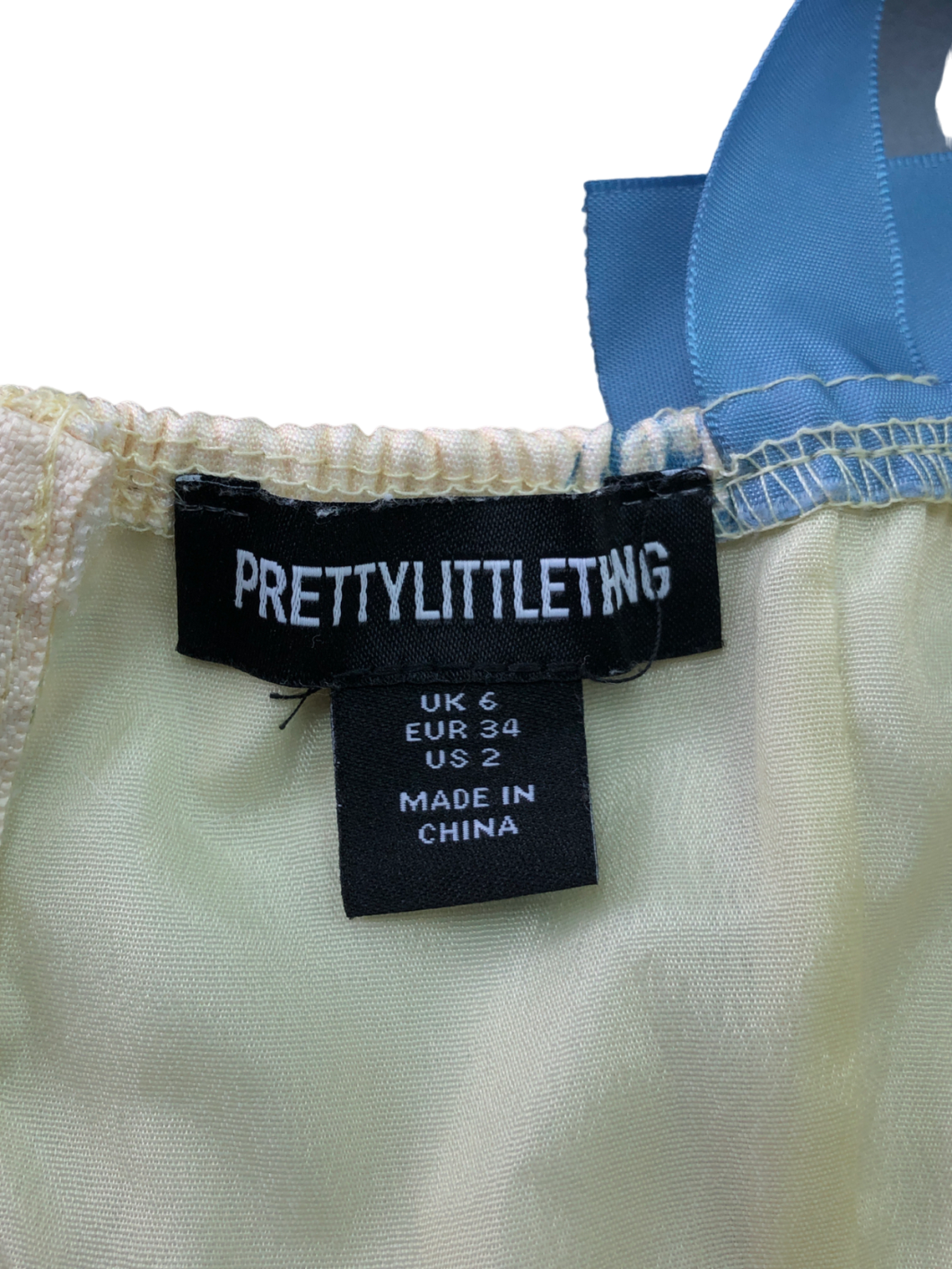 PrettyLittleThing Yellow Lemon Floral Woven Bow Detail Low Rise Micro Mini Skirt And Bow Strap Corset UK 6