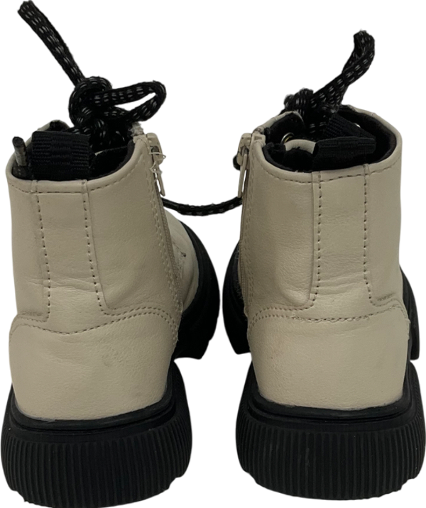 ZARA Cream Chunky Lace Up Ankle Boots UK 6 EU 23 👼