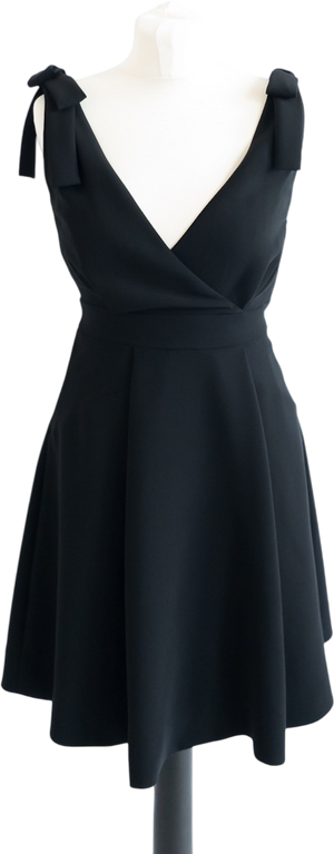 Whistles Black Bow Shoulder Mini Dress UK 6
