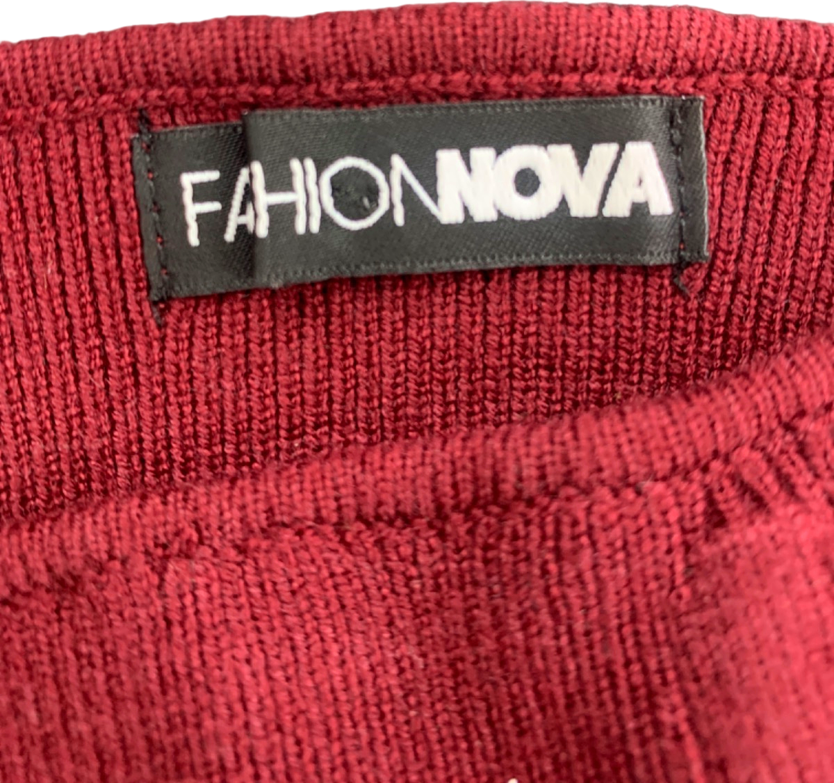 Fashion Nova Red Ribbed Crop Top XS