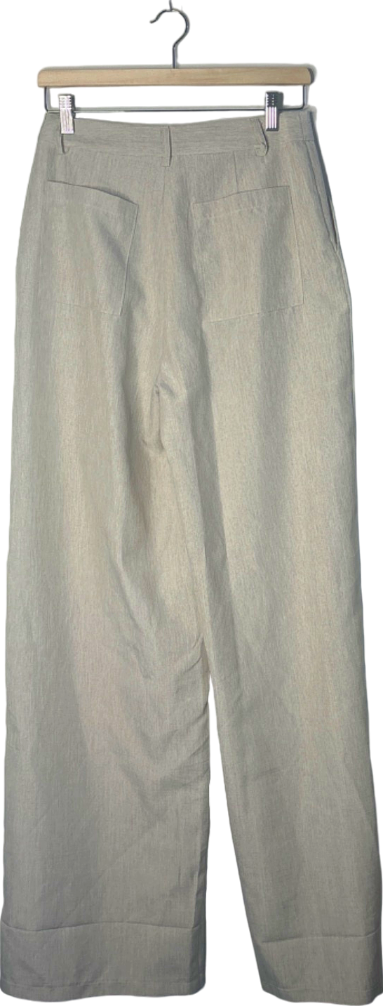 PrettyLittleThing Beige Linen Trousers UK 10