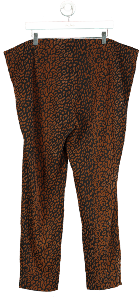 Robell Brown Leopard Print Trousers UK 14