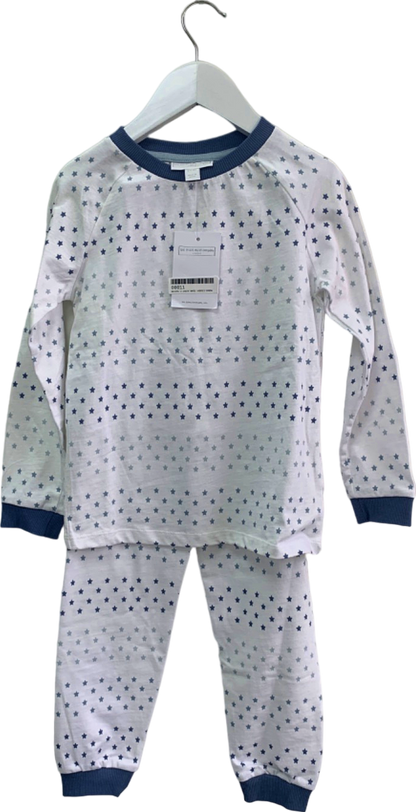 The White Company White/Blue Star Stripe Pyjama 4-5 Yrs
