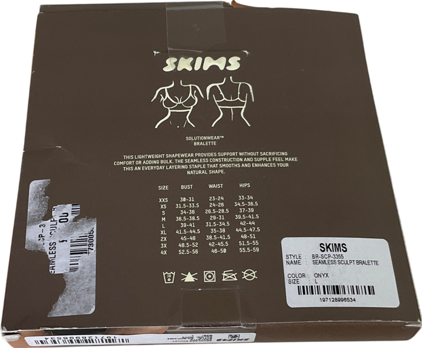 SKIMS Black Seamless Sculpt Bralette - Only X UK L