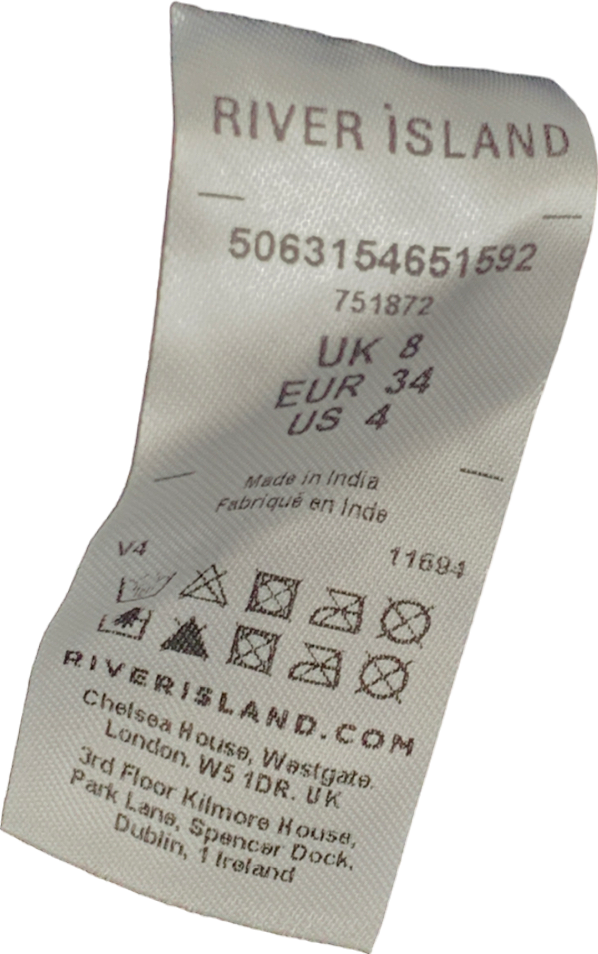 River Island Black Silk Sequin Bodycon Dress UK 8