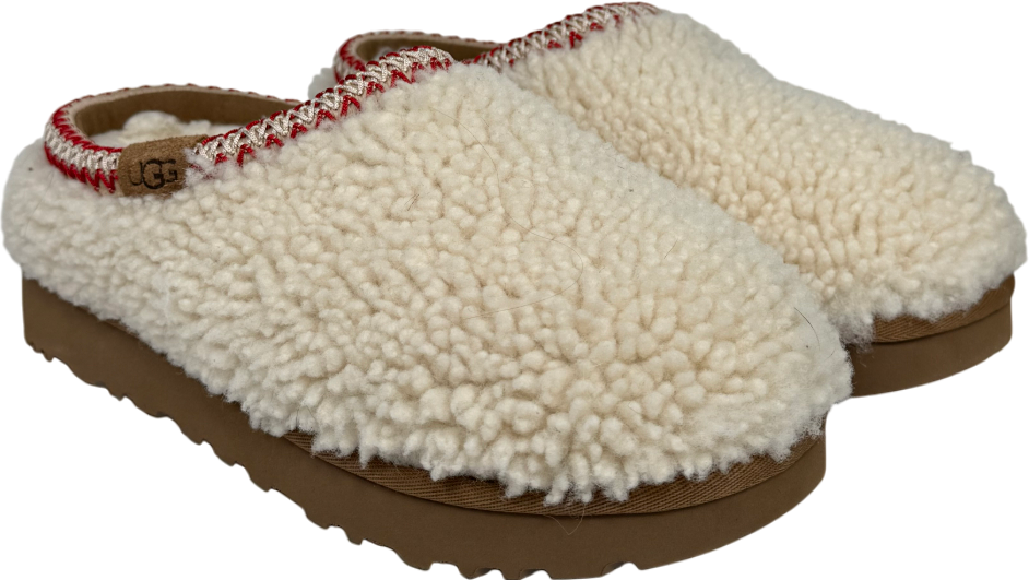 UGG Cream Sheepskin Tasman Maxi Curly Slippers UK 7 EU 40 👠