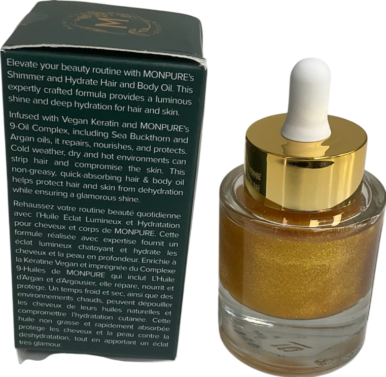 monpure Shimmer & Hydrate Hair And Body Oil 30ml